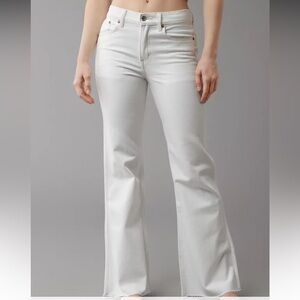 White flare jeans